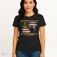 USS Constellation CV 64 Aircraft Carrier Veteran Flag Retro Women's T-Shirt thumb 4