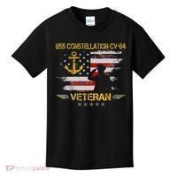 USS Constellation CV 64 Aircraft Carrier Veteran Flag Retro Kids T-Shirt thumb 0