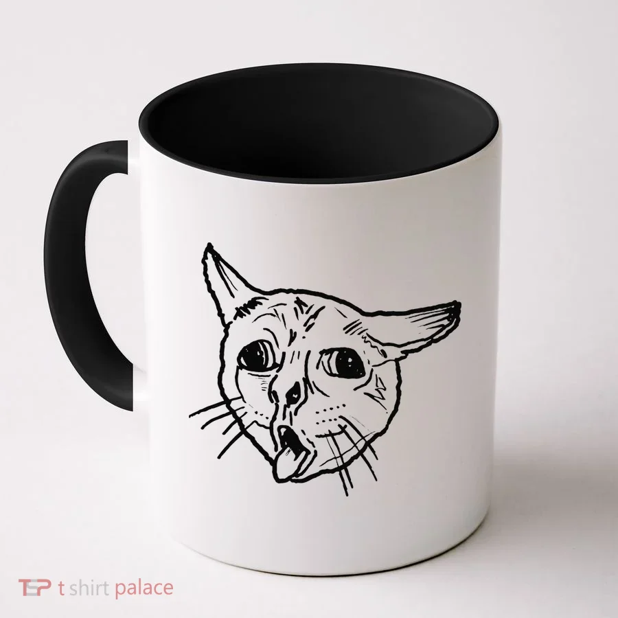 Ugly Coughing Cat Meme Coffee Mug