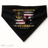 Uss Constellation Cv64 Aircraft Carrier Veteran Flag Retro USA-Made Doggie Bandana thumb 0