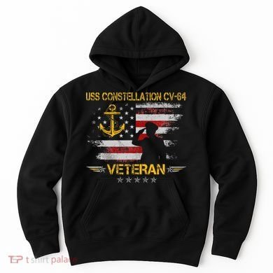 Uss Constellation Cv64 Aircraft Carrier Veteran Flag Retro Hoodie
