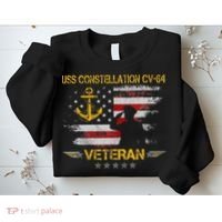Uss Constellation Cv64 Aircraft Carrier Veteran Flag Retro Sweatshirt thumb 2