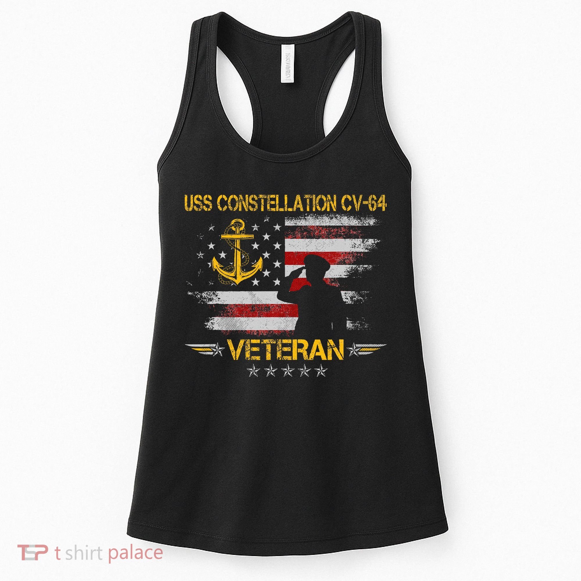 Uss Constellation Cv64 Aircraft Carrier Veteran Flag Retro Women's Tank Top