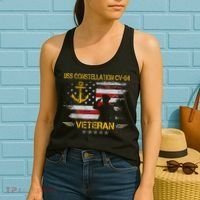 Uss Constellation Cv64 Aircraft Carrier Veteran Flag Retro Women's Tank Top thumb 2