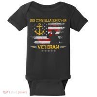 Uss Constellation Cv64 Aircraft Carrier Veteran Flag Retro Baby Bodysuit thumb 0