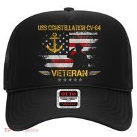 Uss Constellation Cv64 Aircraft Carrier Veteran Flag Retro Hat thumb 0