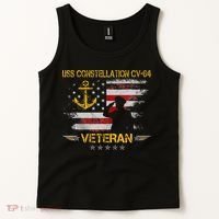 Uss Constellation Cv64 Aircraft Carrier Veteran Flag Retro Tank Top thumb 2