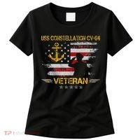 Uss Constellation Cv64 Aircraft Carrier Veteran Flag Retro Women's T-Shirt thumb 0