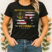 Uss Constellation Cv64 Aircraft Carrier Veteran Flag Retro Women's T-Shirt thumb 2