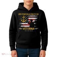Uss Constellation Cv64 Aircraft Carrier Veteran Flag Retro Kids Hoodie thumb 4