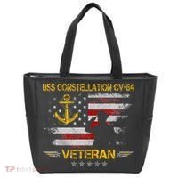 Uss Constellation Cv64 Aircraft Carrier Veteran Flag Retro Tote Bag thumb 0