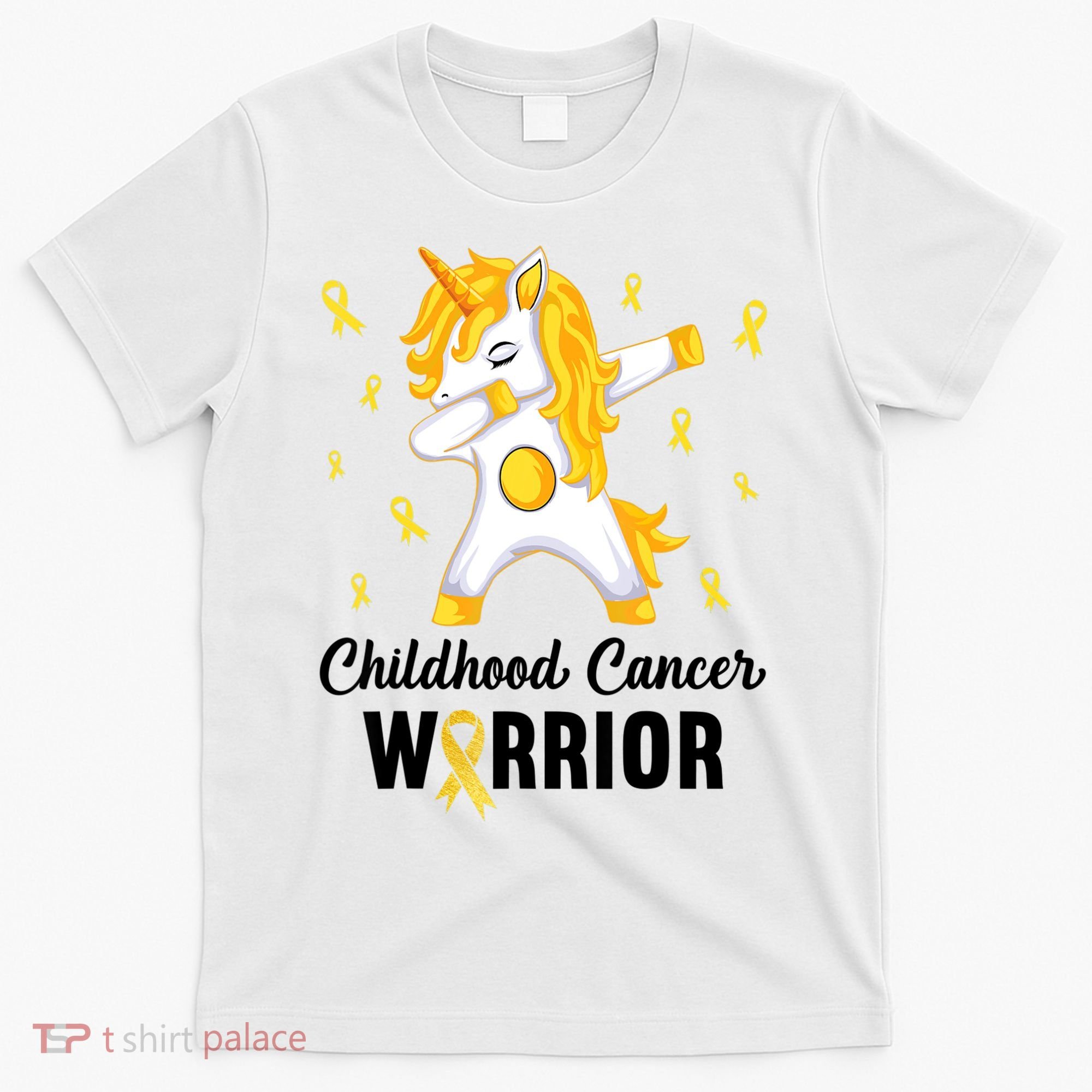 Unicorn Childhood Cancer Warrior In September We Wear Gold T-Shirt