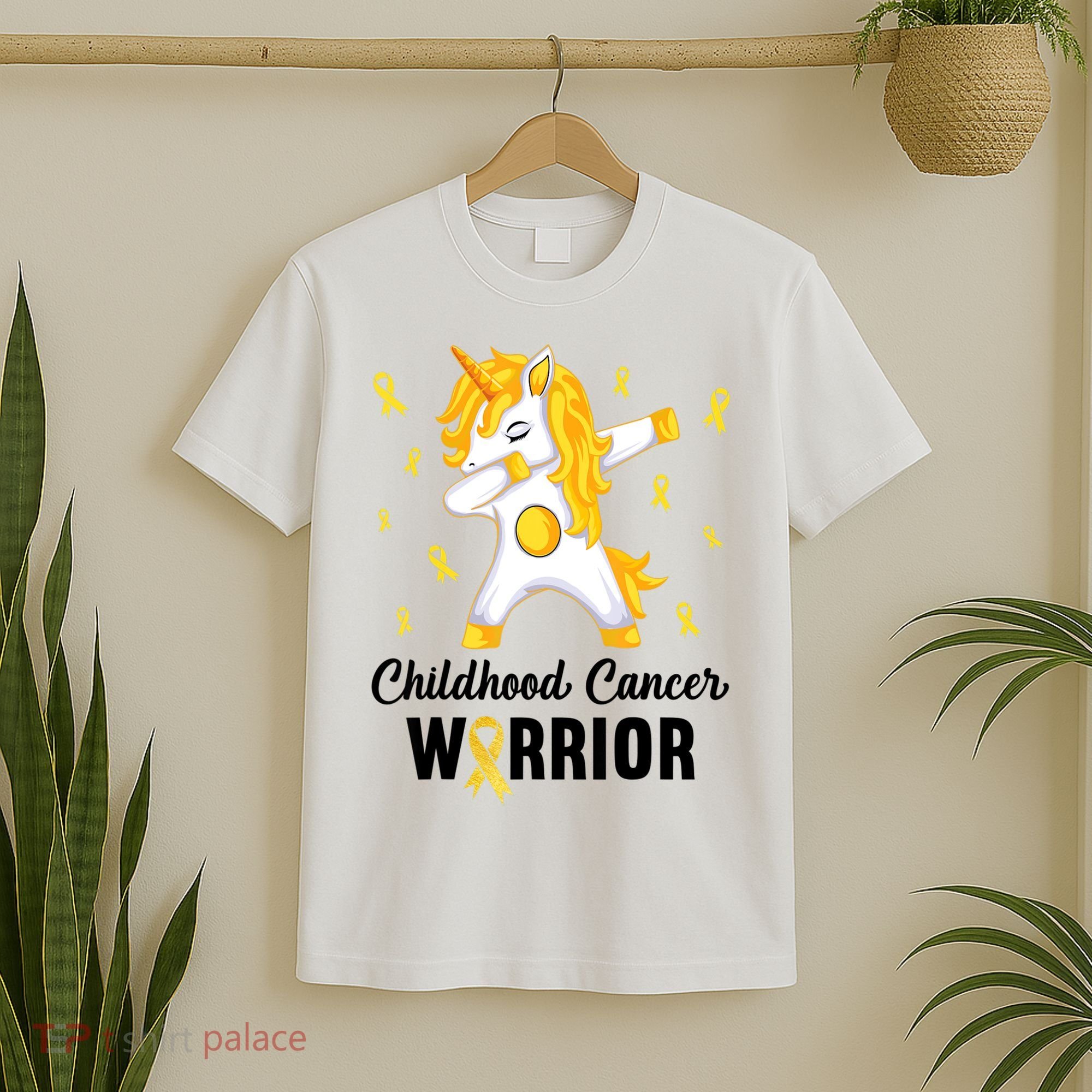 Unicorn Childhood Cancer Warrior In September We Wear Gold T-Shirt