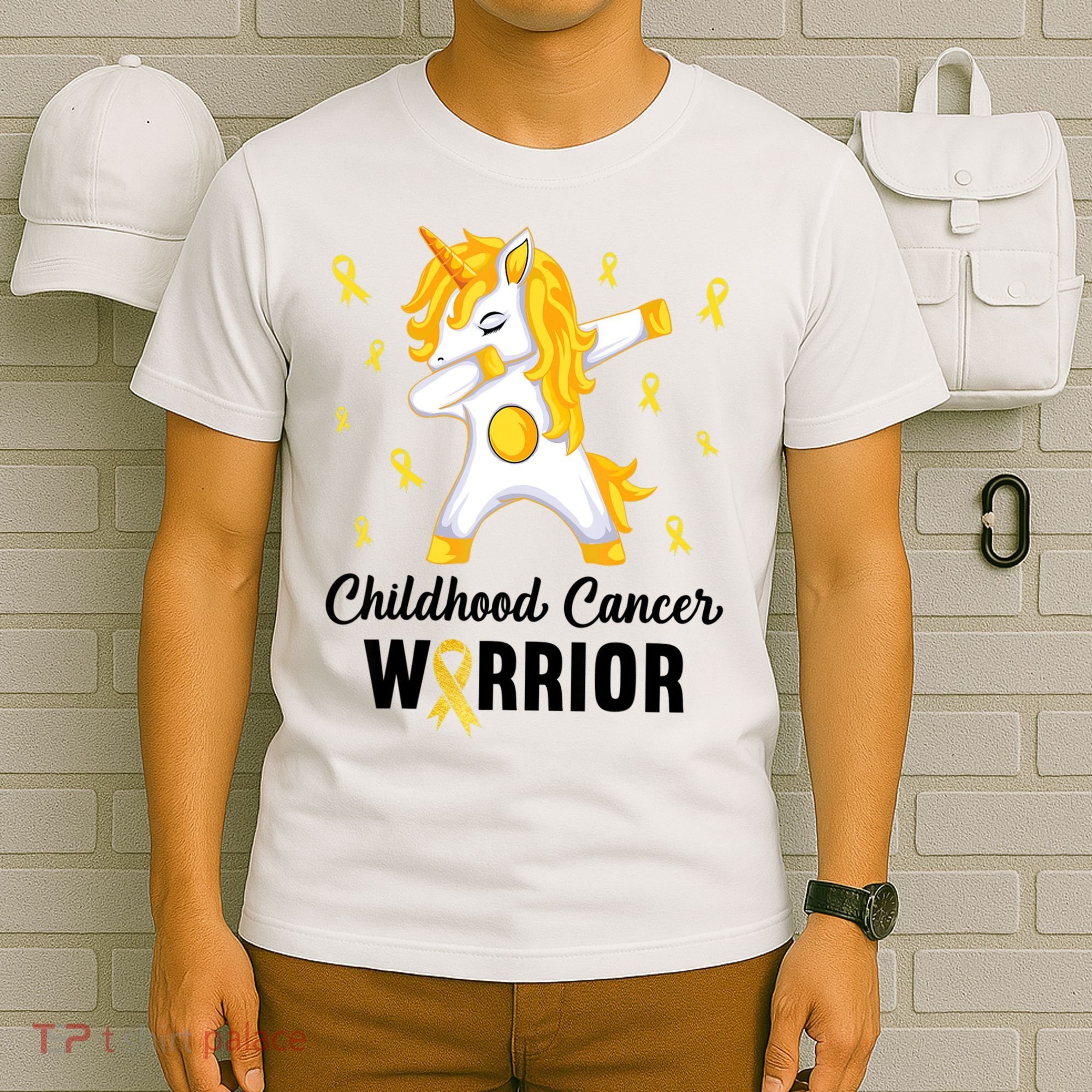 Unicorn Childhood Cancer Warrior In September We Wear Gold T-Shirt