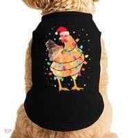 Ugly Christmas Chicken Santa Hat Lights Sweater Xmas Doggie Tank thumb 0