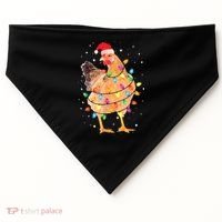Ugly Christmas Chicken Santa Hat Lights Sweater Xmas USA-Made Doggie Bandana thumb 0