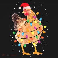 Ugly Christmas Chicken Santa Hat Lights Sweater Xmas Coaster thumb 2