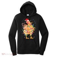 Ugly Christmas Chicken Santa Hat Lights Sweater Xmas Women's Hoodie thumb 0