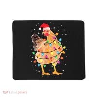 Ugly Christmas Chicken Santa Hat Lights Sweater Xmas Mousepad thumb 0