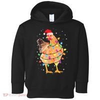 Ugly Christmas Chicken Santa Hat Lights Sweater Xmas Toddler Hoodie thumb 0