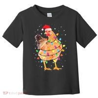 Ugly Christmas Chicken Santa Hat Lights Sweater Xmas Toddler T-Shirt thumb 0