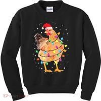 Ugly Christmas Chicken Santa Hat Lights Sweater Xmas Kids Sweatshirt thumb 0