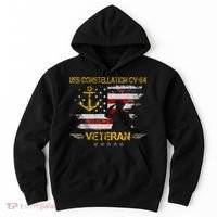 USS Constellation CV 64 Aircraft Carrier Veteran Flag Retro Hoodie thumb 0