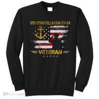 USS Constellation CV 64 Aircraft Carrier Veteran Flag Retro Sweatshirt thumb 0