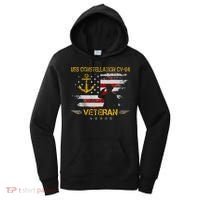 USS Constellation CV 64 Aircraft Carrier Veteran Flag Retro Women's Hoodie thumb 0