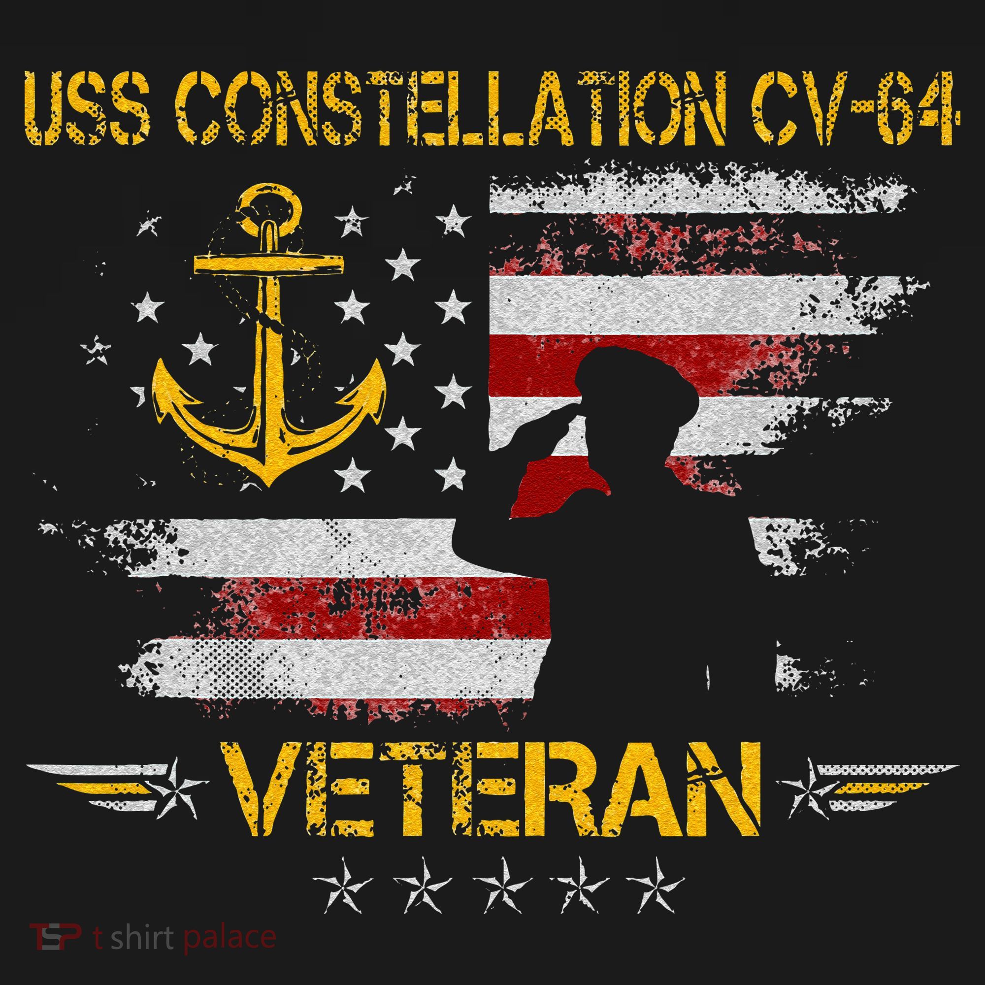 USS Constellation CV 64 Aircraft Carrier Veteran Flag Retro Mousepad