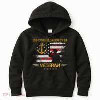 USS Constellation CV 64 Aircraft Carrier Veteran Flag Retro Kids Hoodie thumb 0