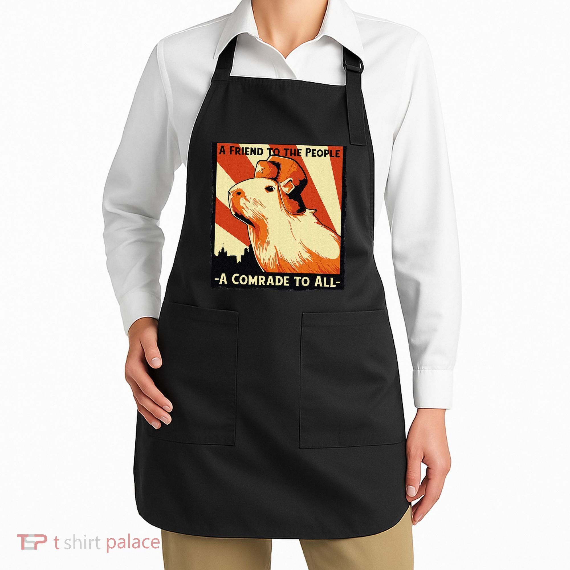 Ussr Communist Capybara Soviet A Friend To The People Apron