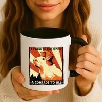 Ussr Communist Capybara Soviet A Friend To The People Coffee Mug thumb 3