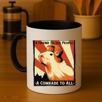 Ussr Communist Capybara Soviet A Friend To The People Coffee Mug thumb 4
