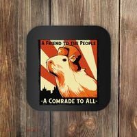 Ussr Communist Capybara Soviet A Friend To The People Coaster thumb 0
