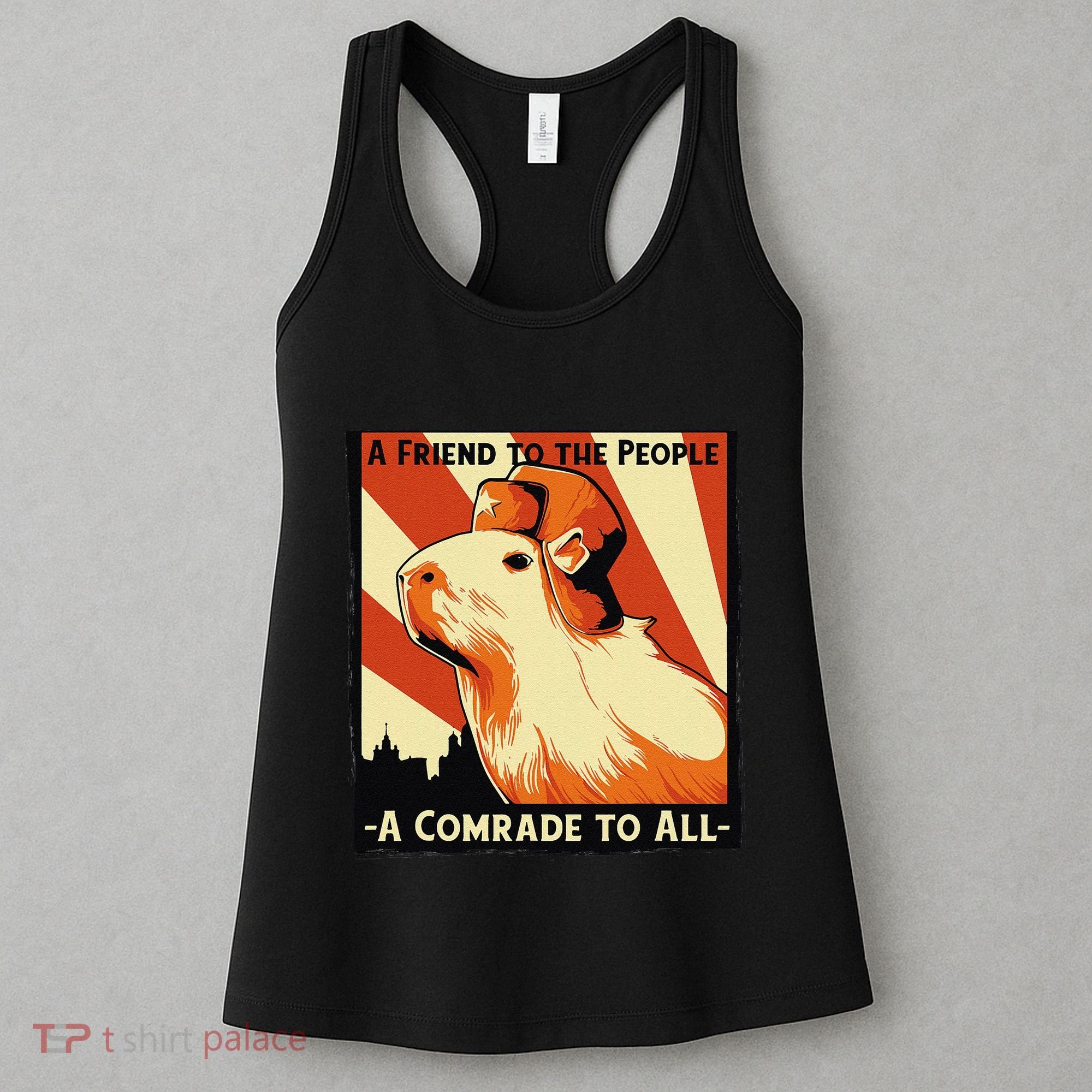 Ussr Communist Capybara Soviet A Friend To The People Women's Tank Top