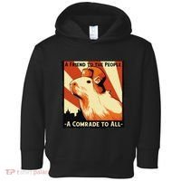 Ussr Communist Capybara Soviet A Friend To The People Toddler Hoodie thumb 0