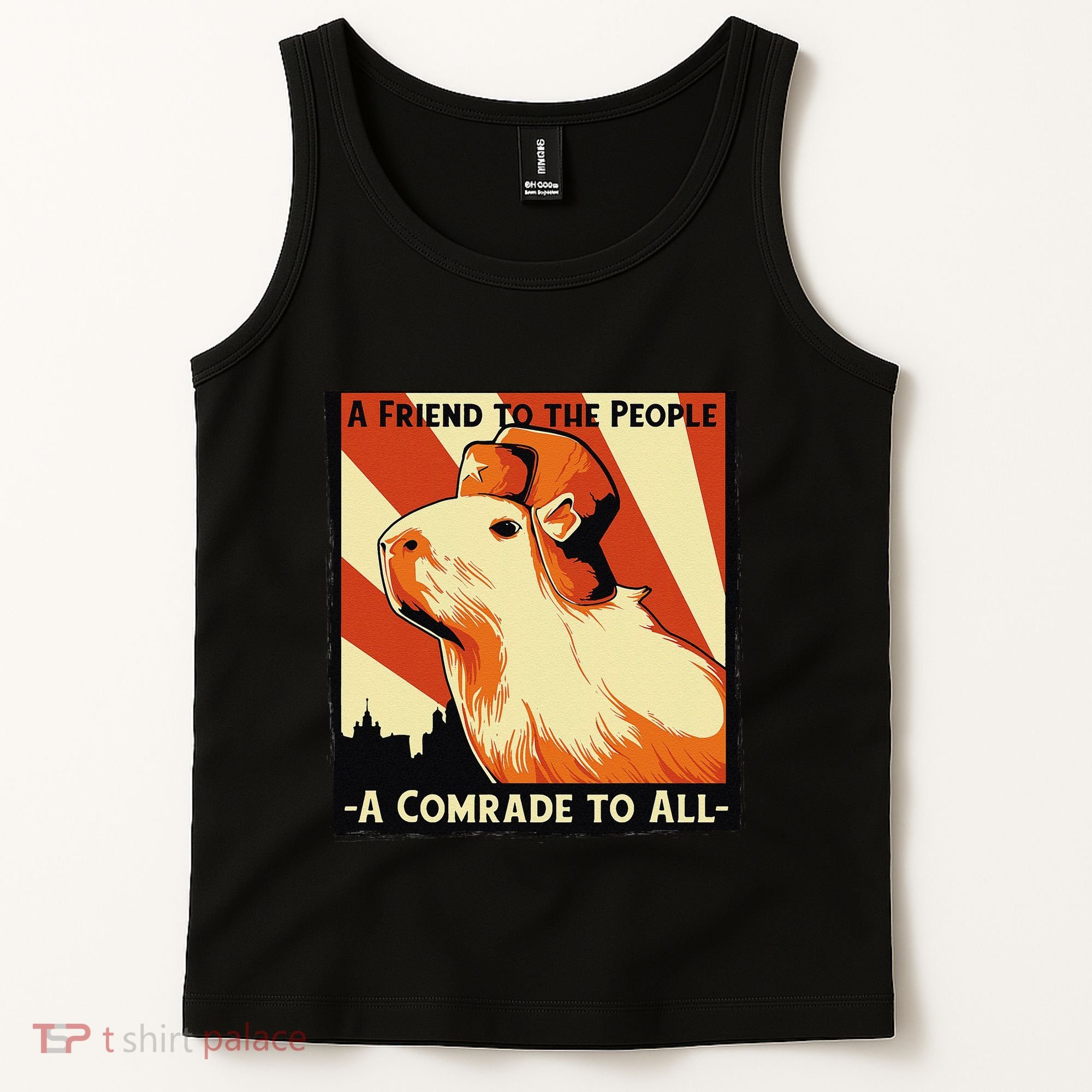 Ussr Communist Capybara Soviet A Friend To The People Tank Top