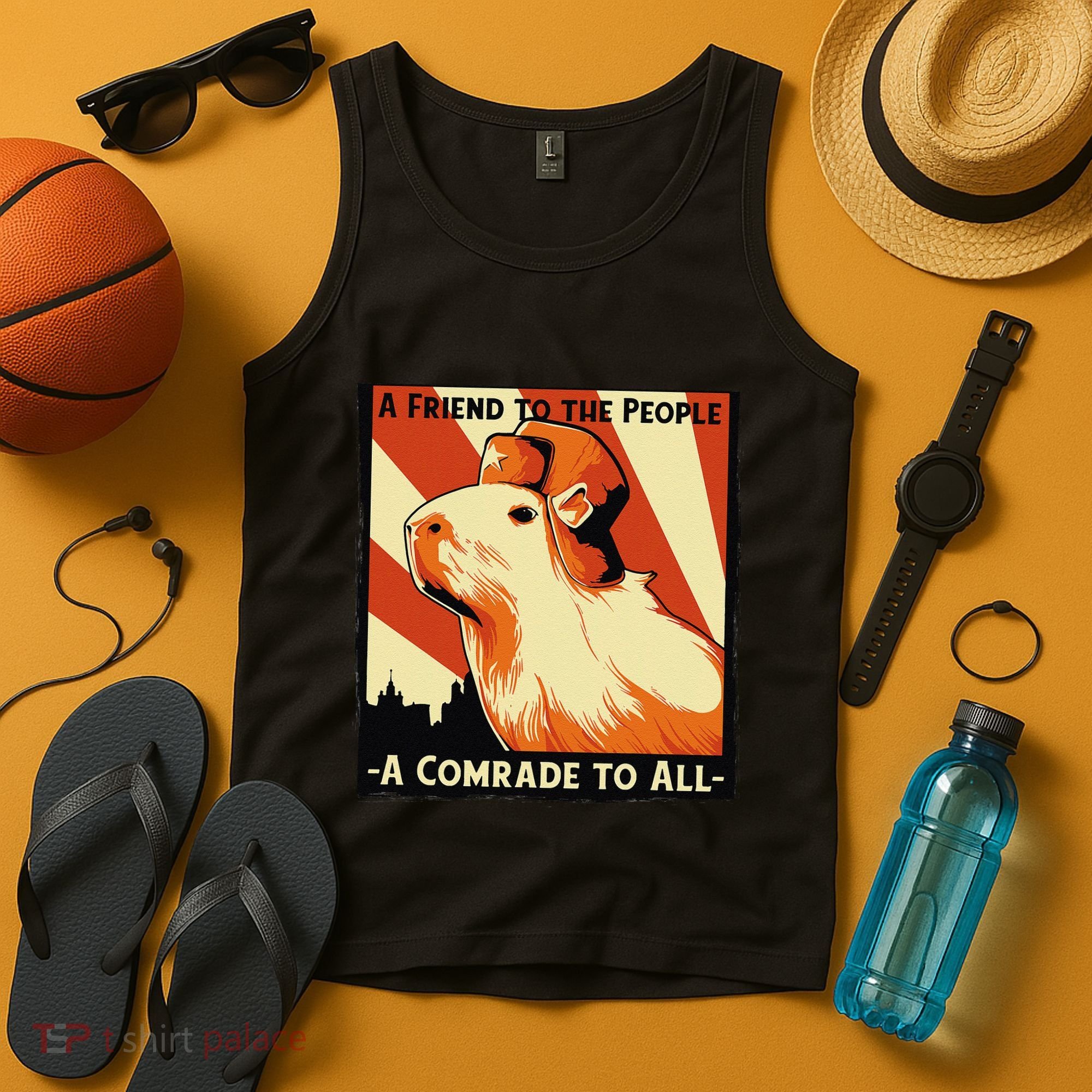 Ussr Communist Capybara Soviet A Friend To The People Tank Top