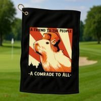 Ussr Communist Capybara Soviet A Friend To The People Golf Towel thumb 1