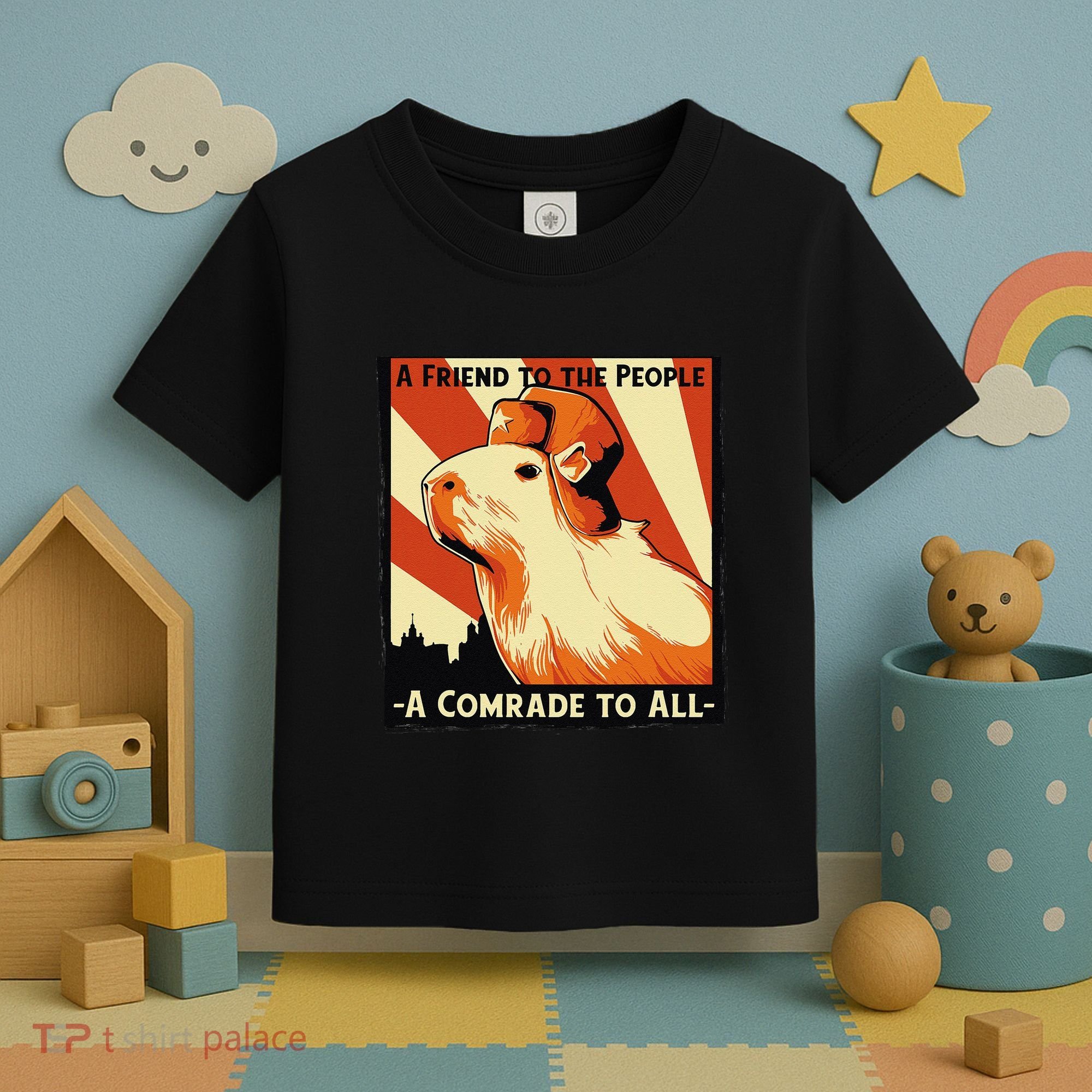 Ussr Communist Capybara Soviet A Friend To The People Toddler T-Shirt