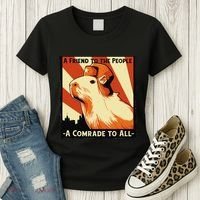 Ussr Communist Capybara Soviet A Friend To The People Women's T-Shirt thumb 3
