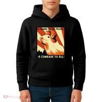 Ussr Communist Capybara Soviet A Friend To The People Kids Hoodie thumb 4