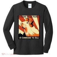 Ussr Communist Capybara Soviet A Friend To The People Kids Long Sleeve Shirt thumb 0
