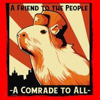 Ussr Communist Capybara Soviet A Friend To The People Santa Hat thumb 1