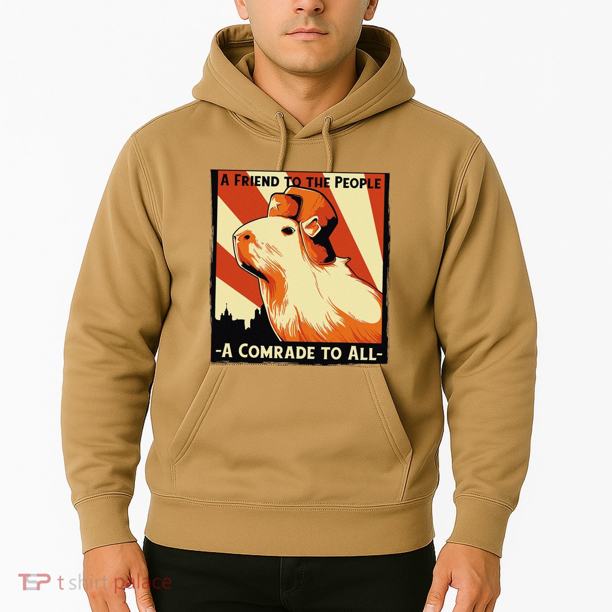 Ussr Communist Capybara Soviet A Friend To The People Hoodie