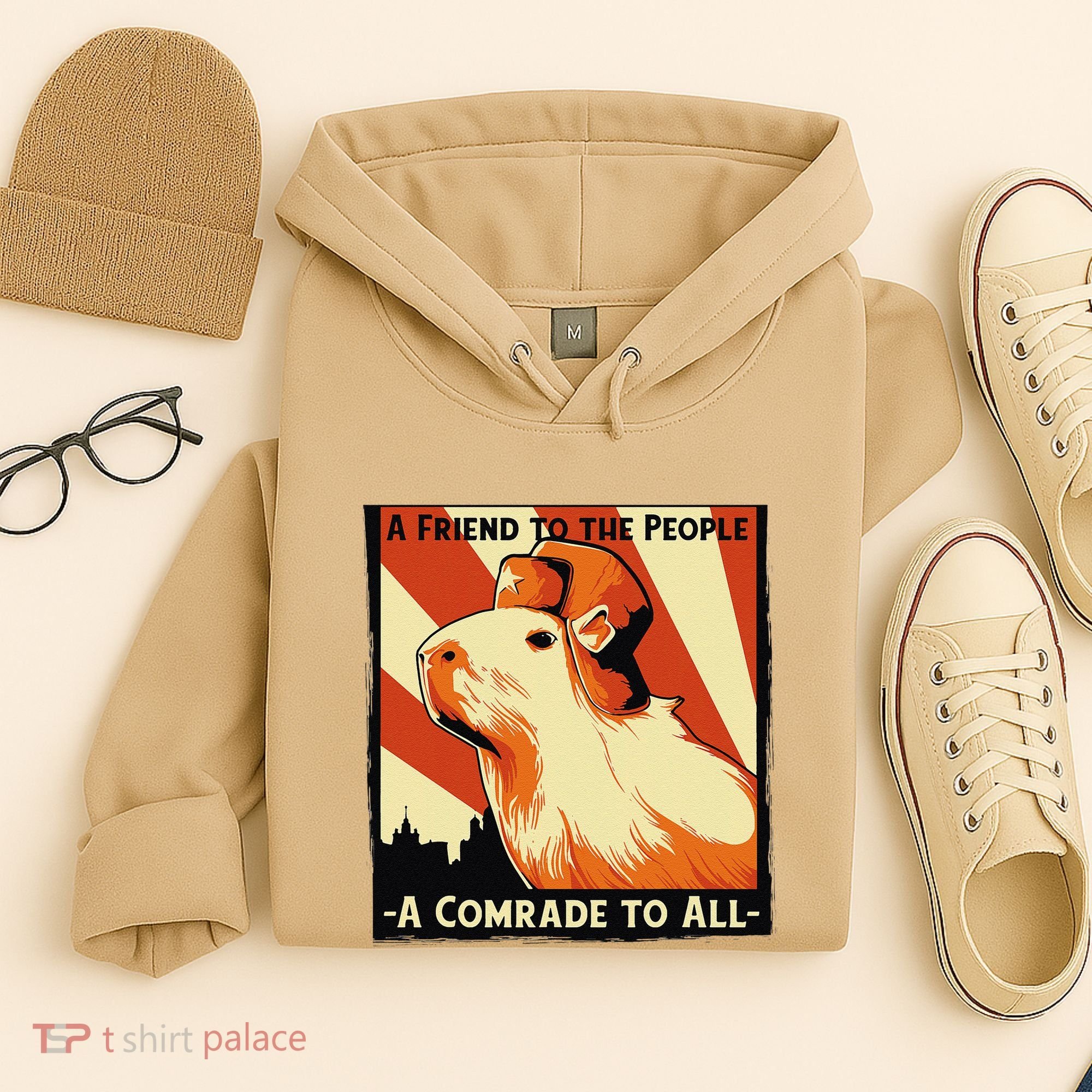 Ussr Communist Capybara Soviet A Friend To The People Hoodie