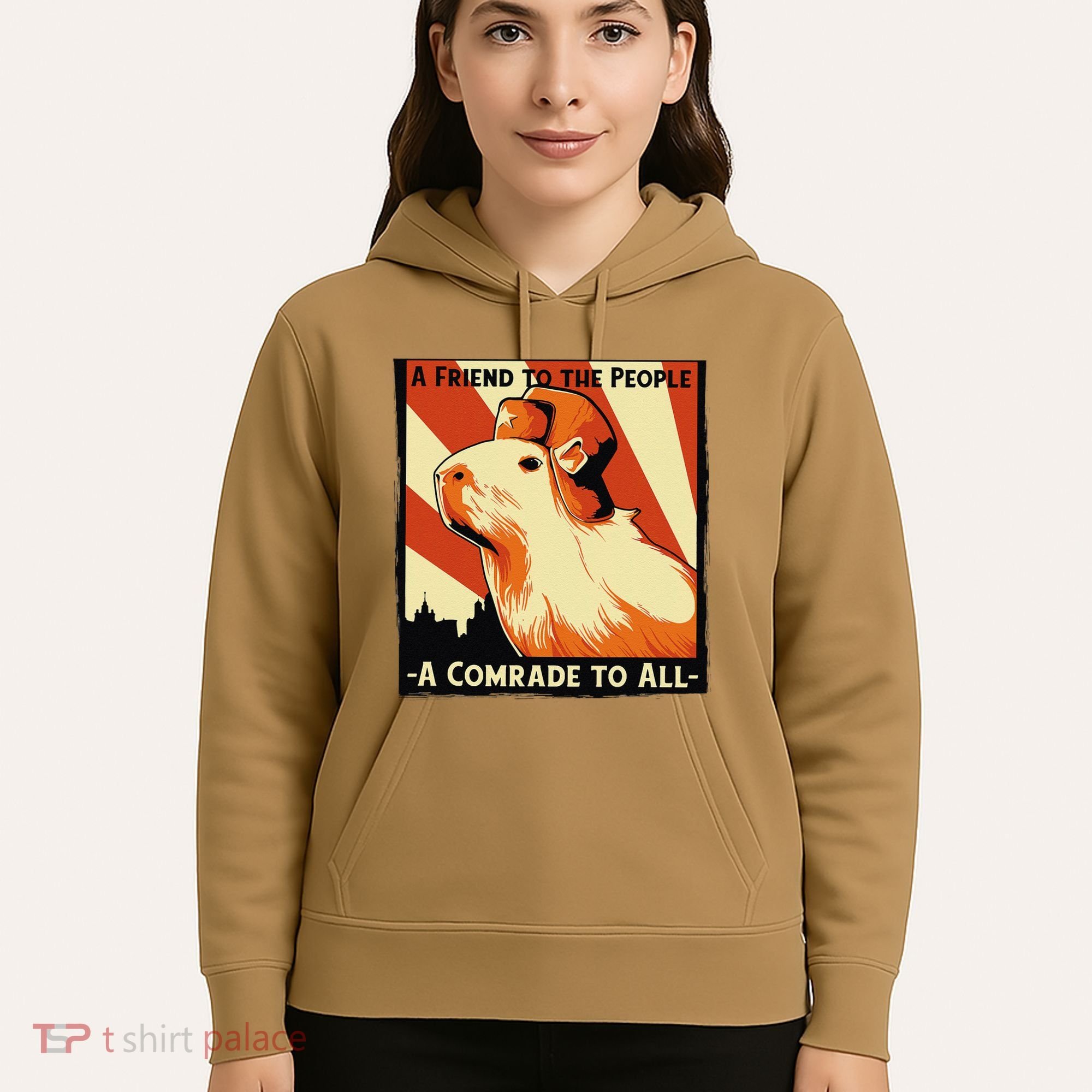 Ussr Communist Capybara Soviet A Friend To The People Hoodie