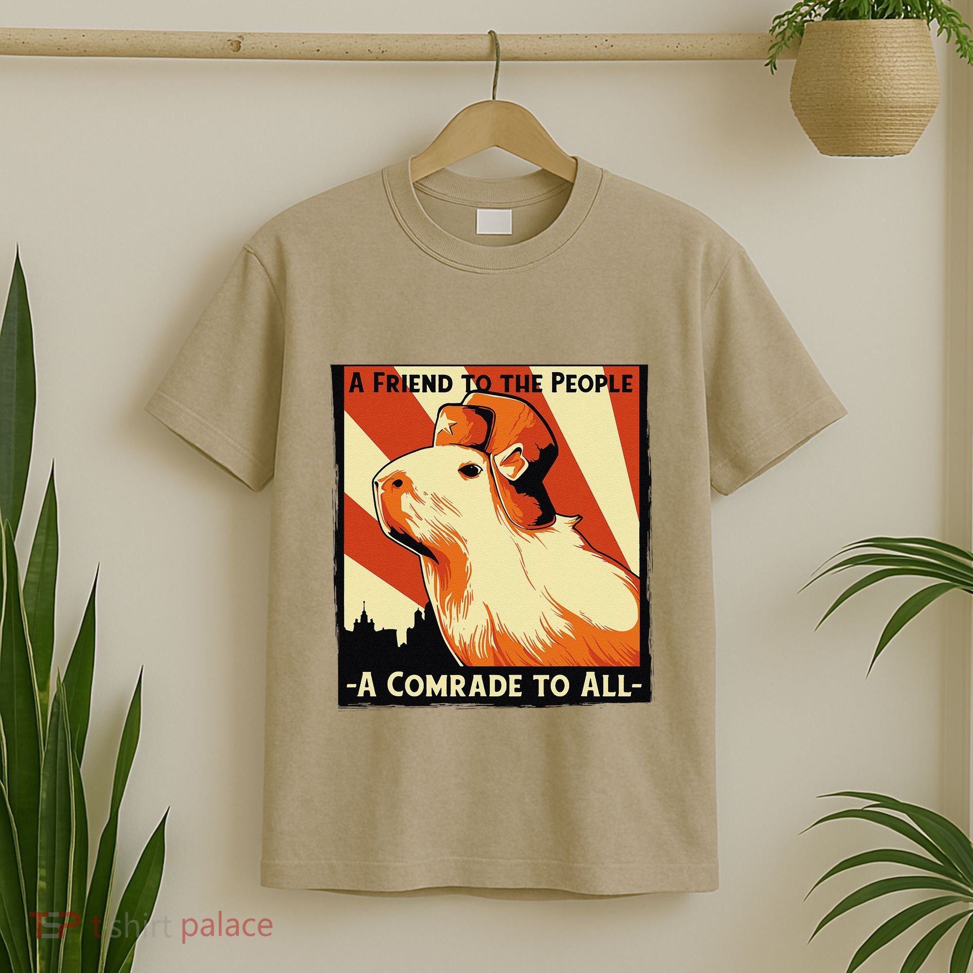 Ussr Communist Capybara Soviet A Friend To The People T-Shirt