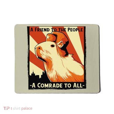 Ussr Communist Capybara Soviet A Friend To The People Mousepad